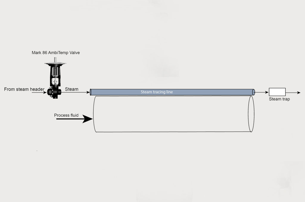 Steam Tracing Schematic with Mark 86 Ambient Temperature Regulator